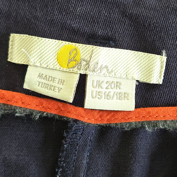 Boden Chinos Womens 18 Dark Blue Button Fly Ankle Pants Casual Preppy Minimalist - Picture 5 of 11